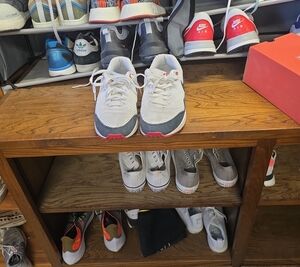Nike Kids White, Gray and Pink Accent Sneakers